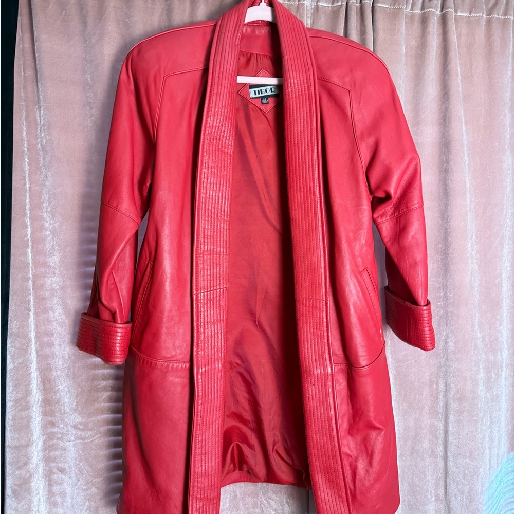 Bold Red Leather Jacket